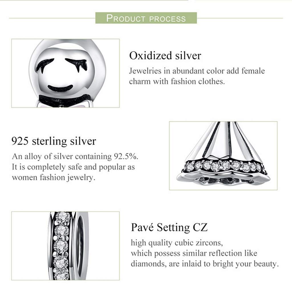 PAHALA 925 Strling Silver Sunny Dolls Pendant Charms Beads
