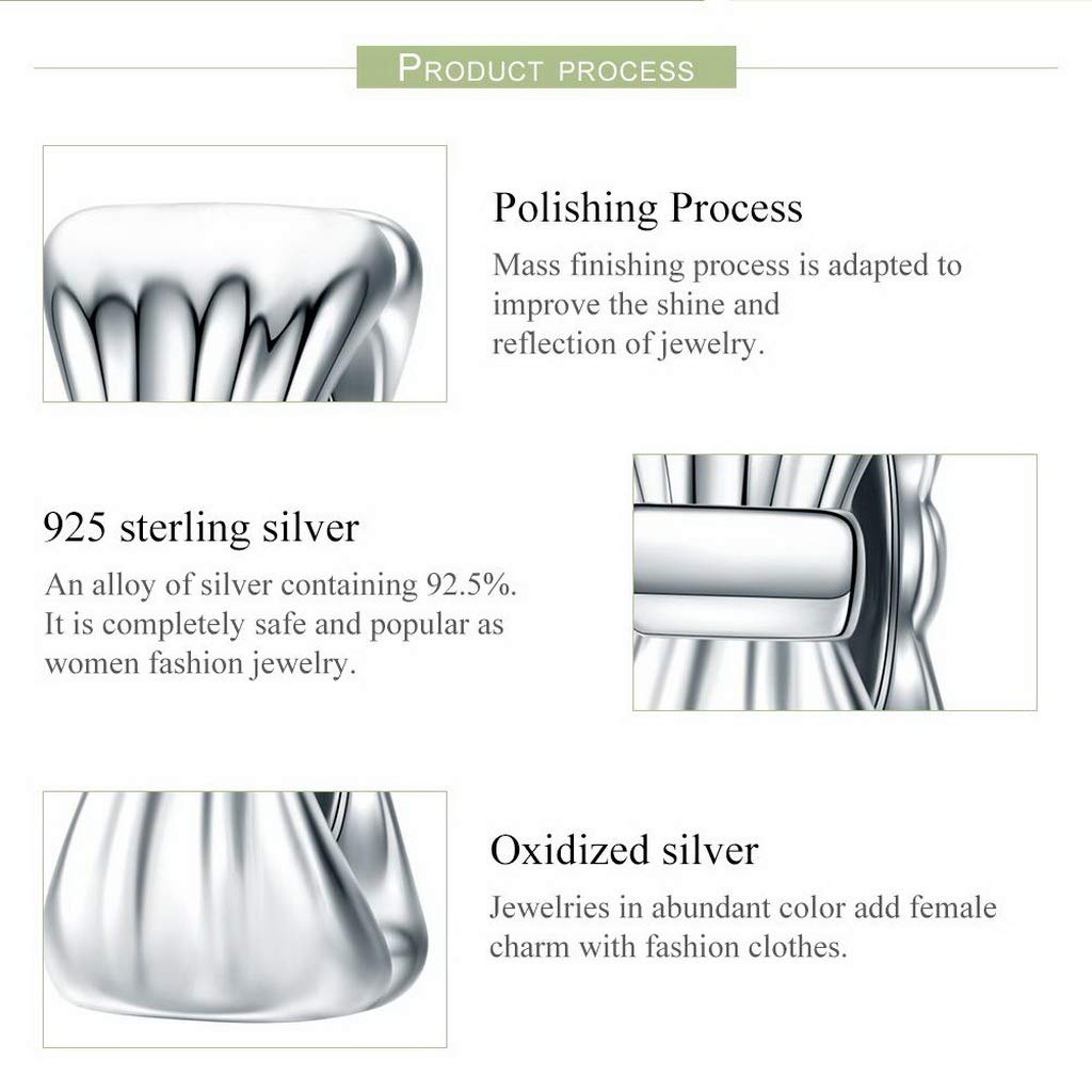 PAHALA 925 Strling Silver Bowknot Silicon Spacer Charms