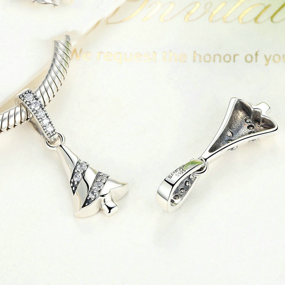 PAHALA 925 Strling Silver Tree Crystals Charms Pendant Fit Bracelets Necklace