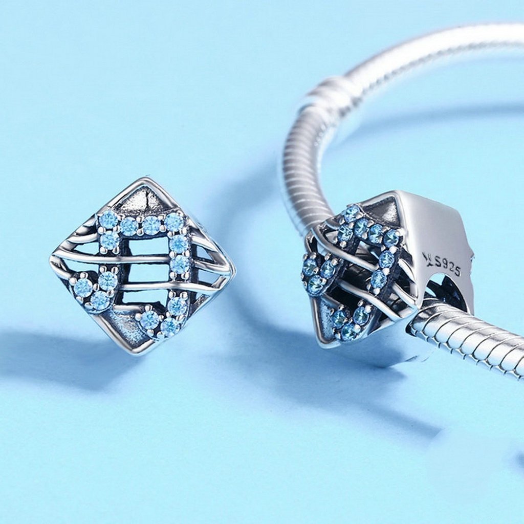 PAHALA 925 Sterling Silver Music Dynamic with Blue Crystals Charm Bead