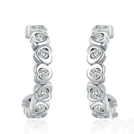 PAHALA 925 Sterling Silver Trendy Crystals Party Wedding Stud Earrings