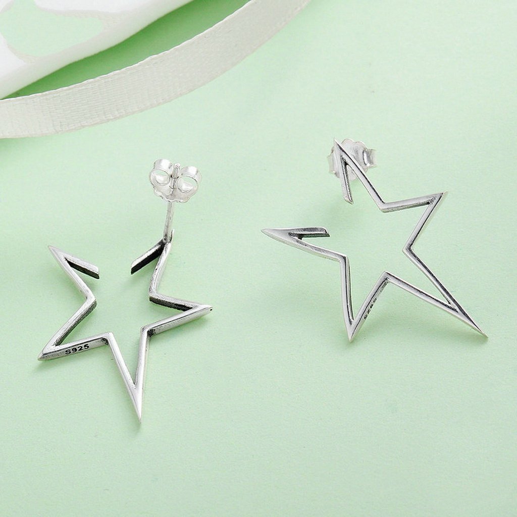 PAHALA 925 Sterling Silver Super Star Party Wedding Stud Earrings