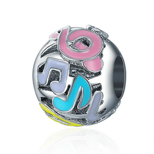 PAHALA 925 Sterling Silver Colorful Enamel Melody Music Charm Bead