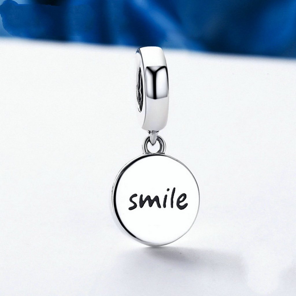 PAHALA 925 Sterling Silver Smile Face with Crystal Charms Fit Bracelets Necklace