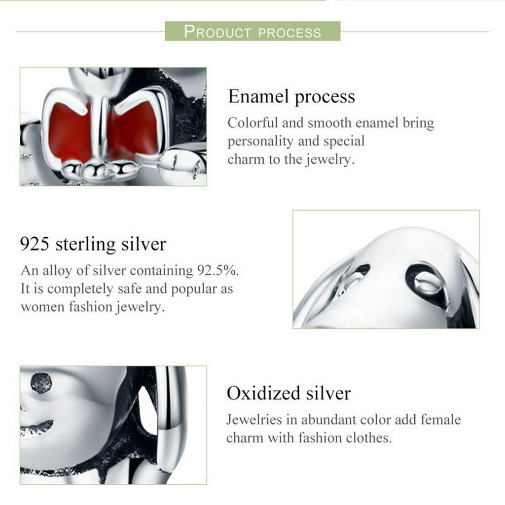PAHALA 925 Strling Silver Dog Animal Doggy Crystal Charms
