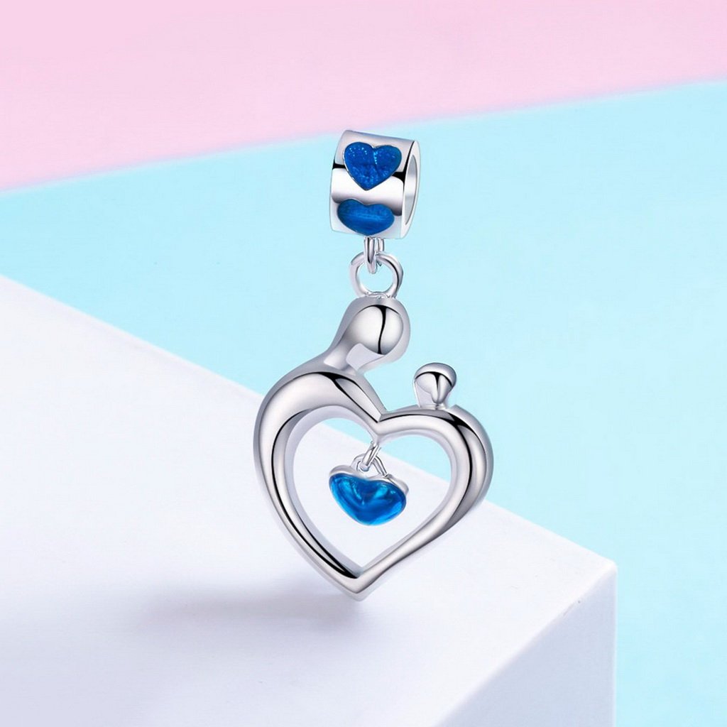PAHALA 925 Sterling Silver Enamel Love Heart Charm Bead