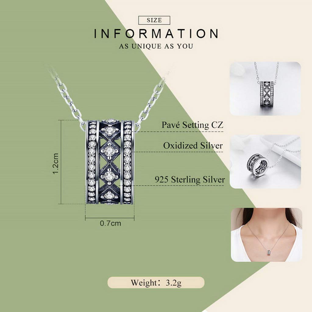 PAHALA 925 Sterling Silver Vintage Fascination Pendant Necklace