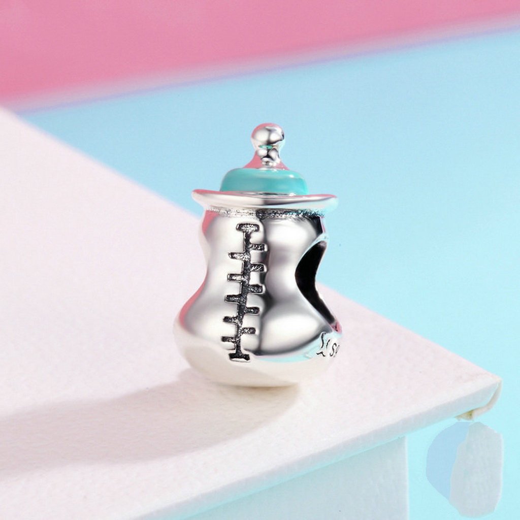 PAHALA 925 Sterling Silver Milk Bottle Memory Charm Bead Fit Bracelets