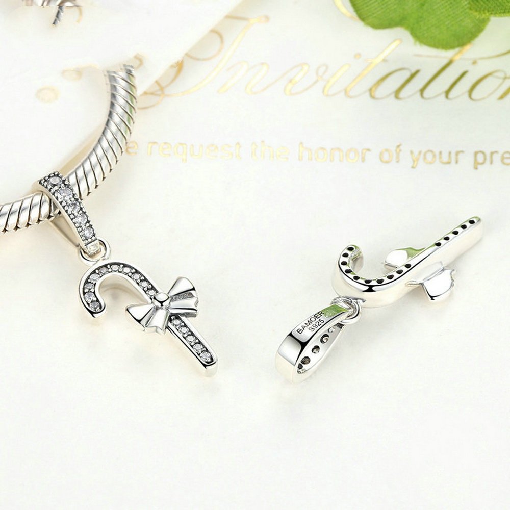 PAHALA 925 Strling Silver Crutche Crystals Charms Pendant Fit Bracelets Necklace