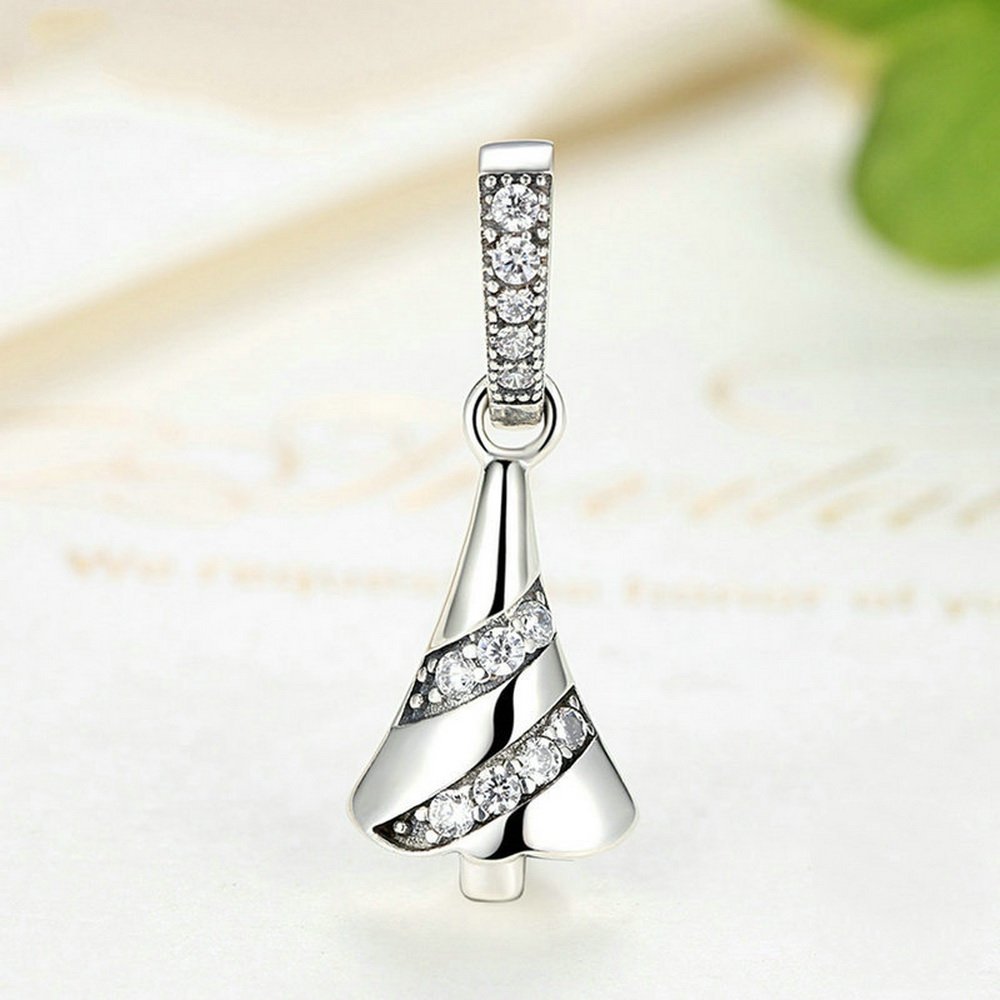 PAHALA 925 Strling Silver Tree Crystals Charms Pendant Fit Bracelets Necklace