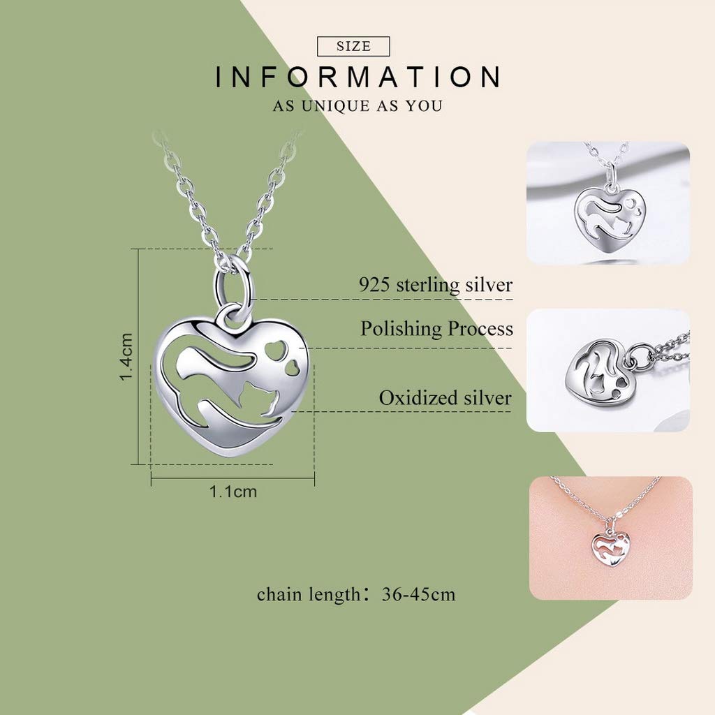 PAHALA 925 Sterling Silver I Love My Cat in Heart Pendant Necklace