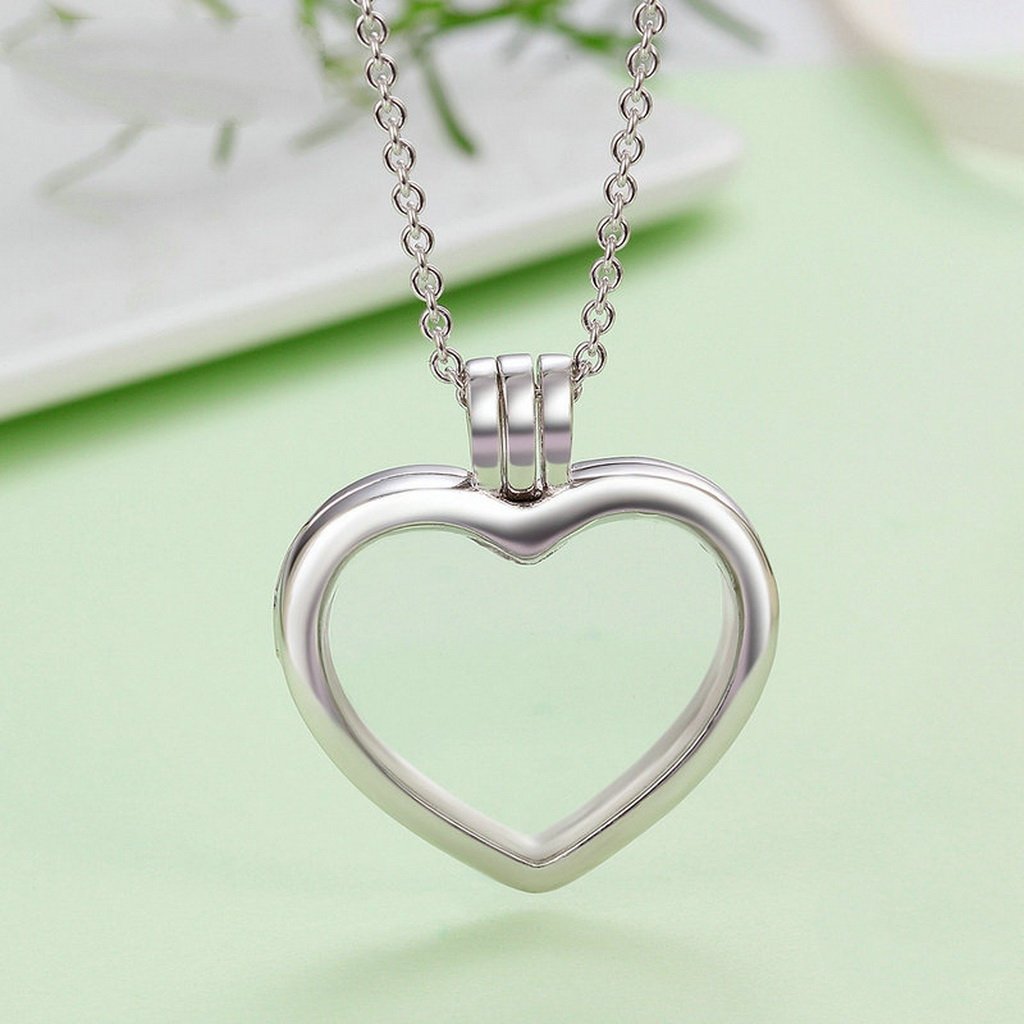 PAHALA 925 Sterling Silver Memories Heart Pendant Necklace