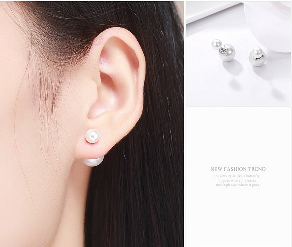 PAHALA 925 Sterling Pearl Party Wedding Stud Earrings