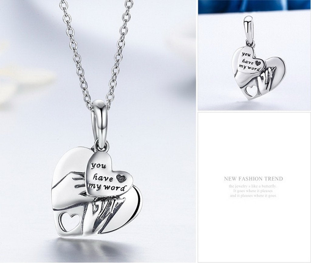 PAHALA 925 Sterling Silver You Have My Word Promised Charms Beads
