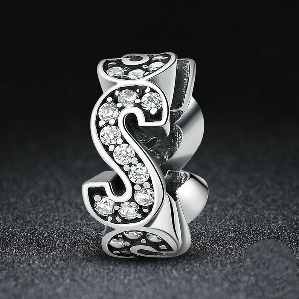 PAHALA 925 Strling Silver S Crystals Charms Pendant Fit Bracelets Necklace