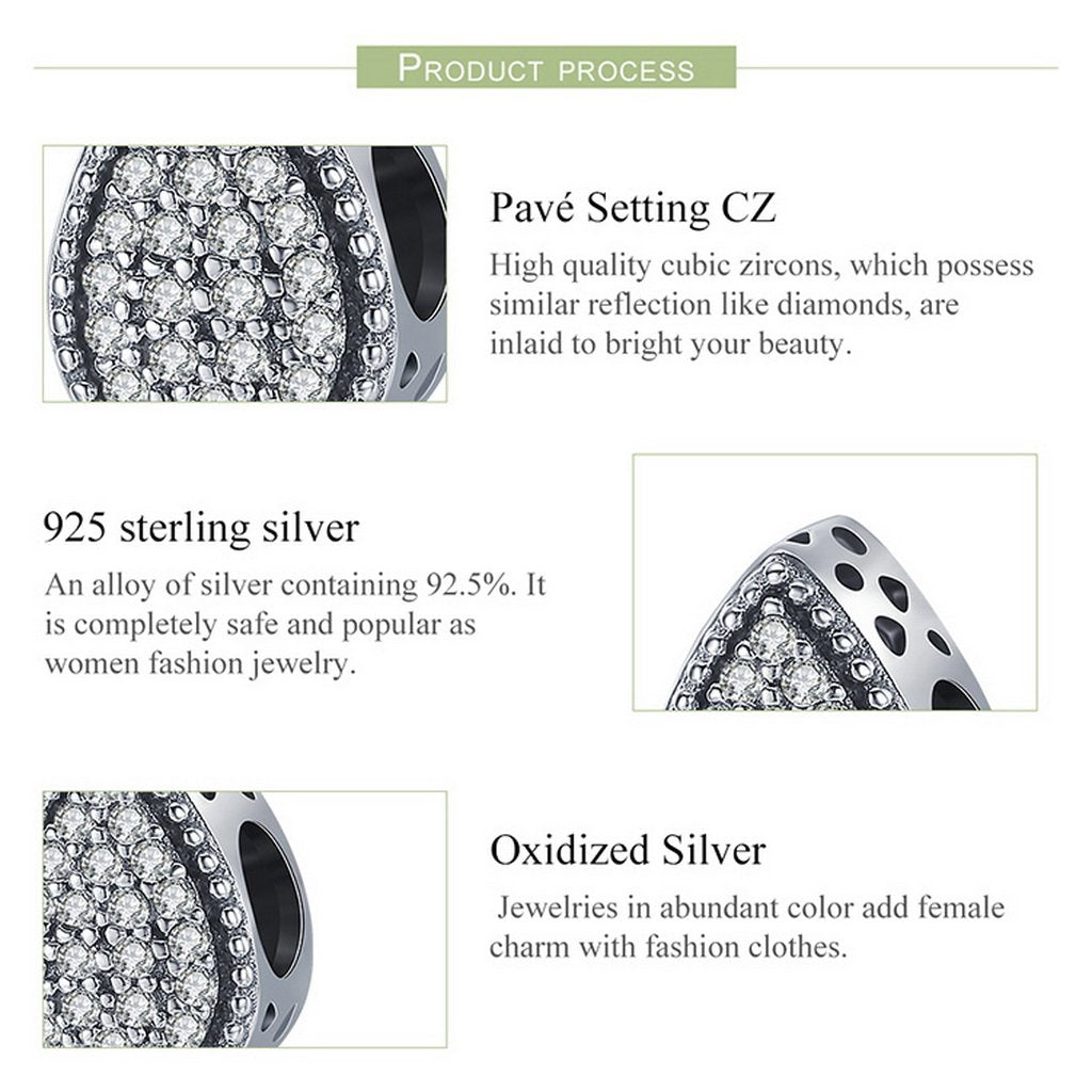 PAHALA 925 Sterling Silver Eternal Tears with Crystals Charm Bead