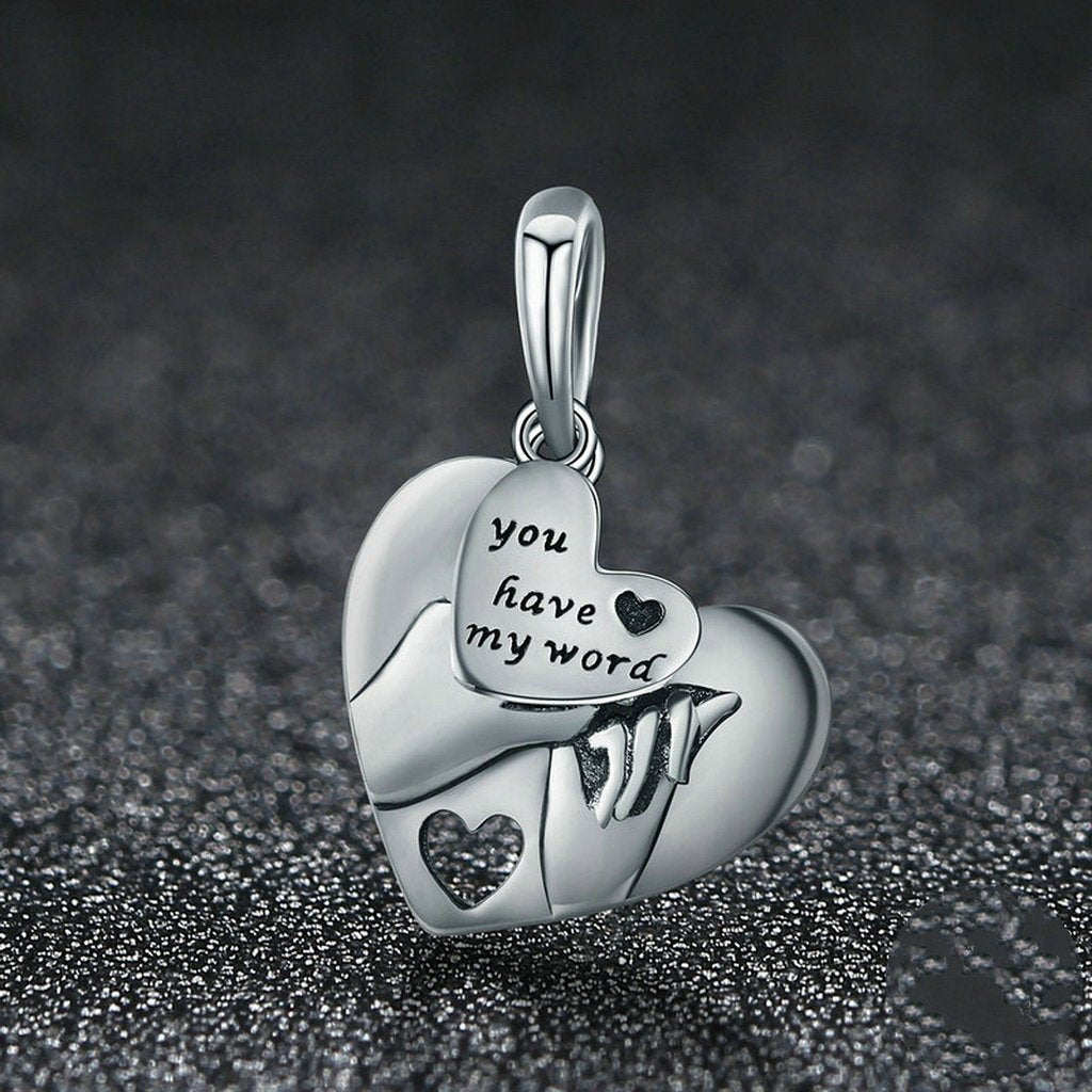 PAHALA 925 Sterling Silver You Have My Word Promised Charms Beads