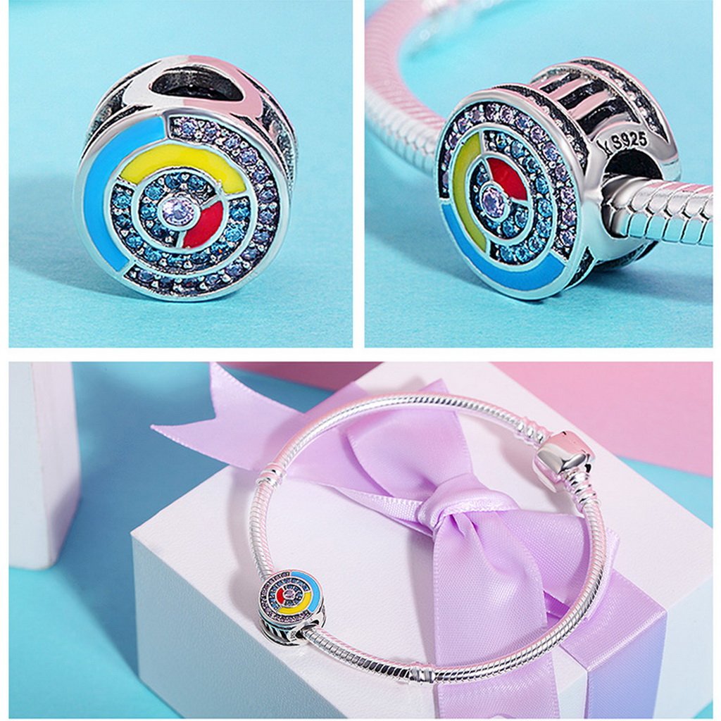 PAHALA 925 Sterling Silver Rhythm Music with Crystal Enamel Charm Bead Fit Bracelet