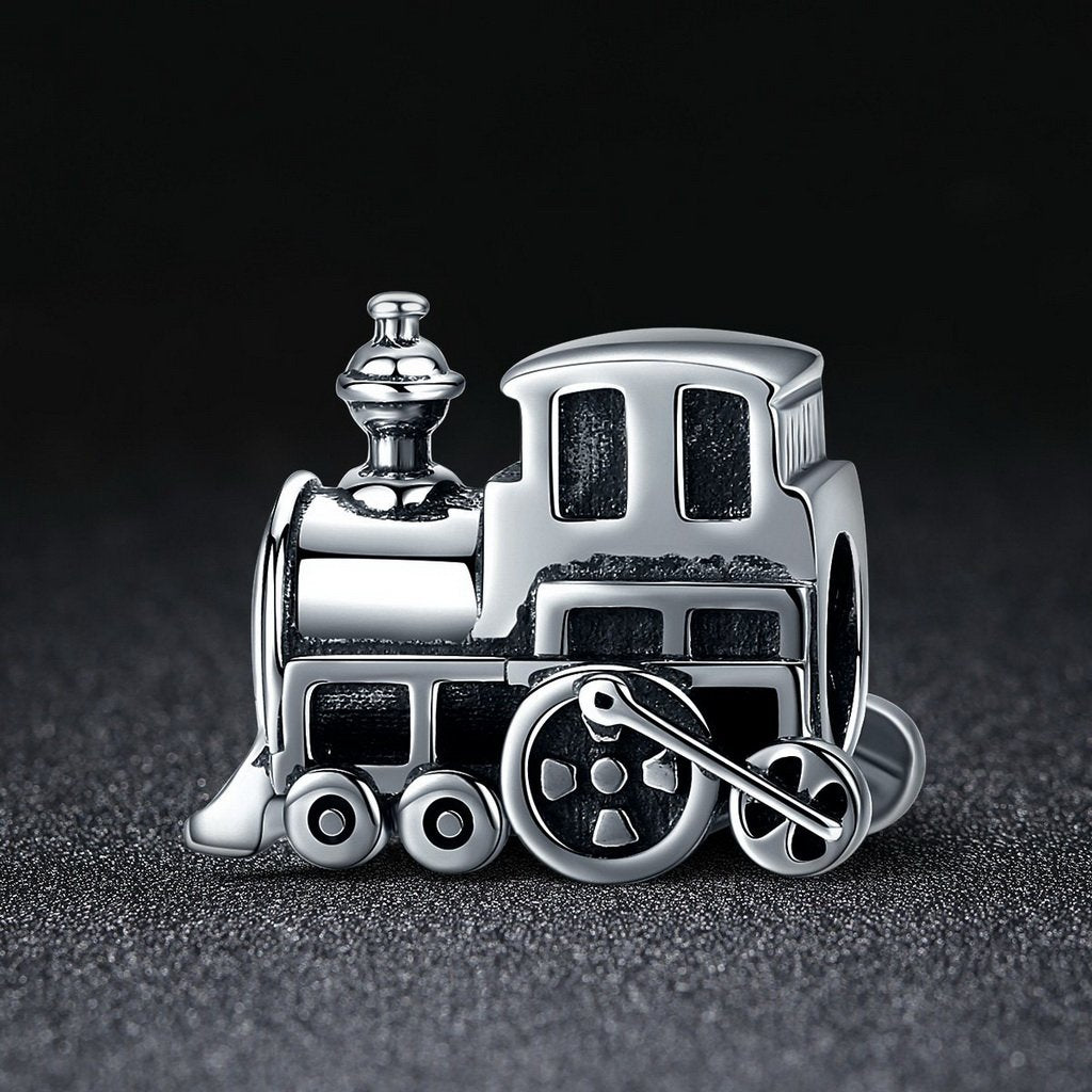 PAHALA 925 Sterling Silver Locomotive Train Charm Bead