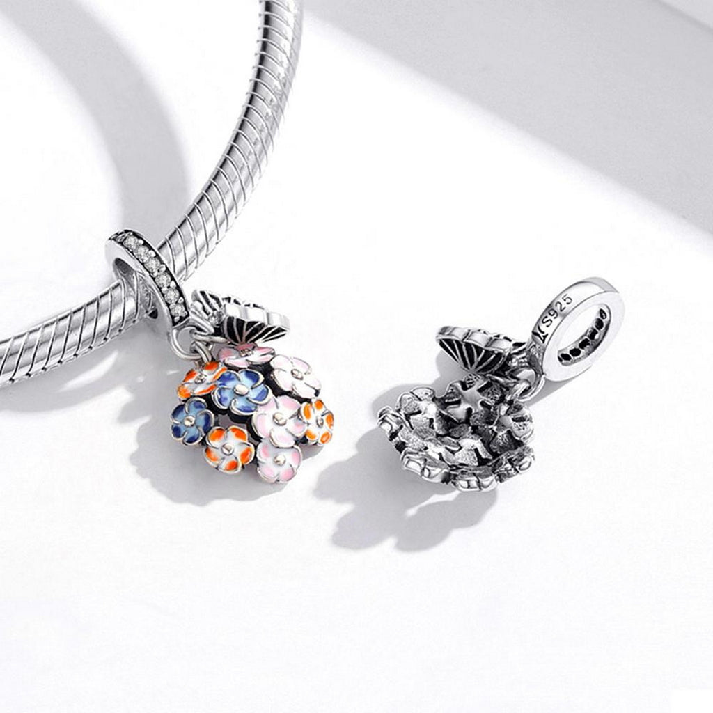 PAHALA 925 Sterling Silver Colorful Garden Pendant Charm Charm Bead
